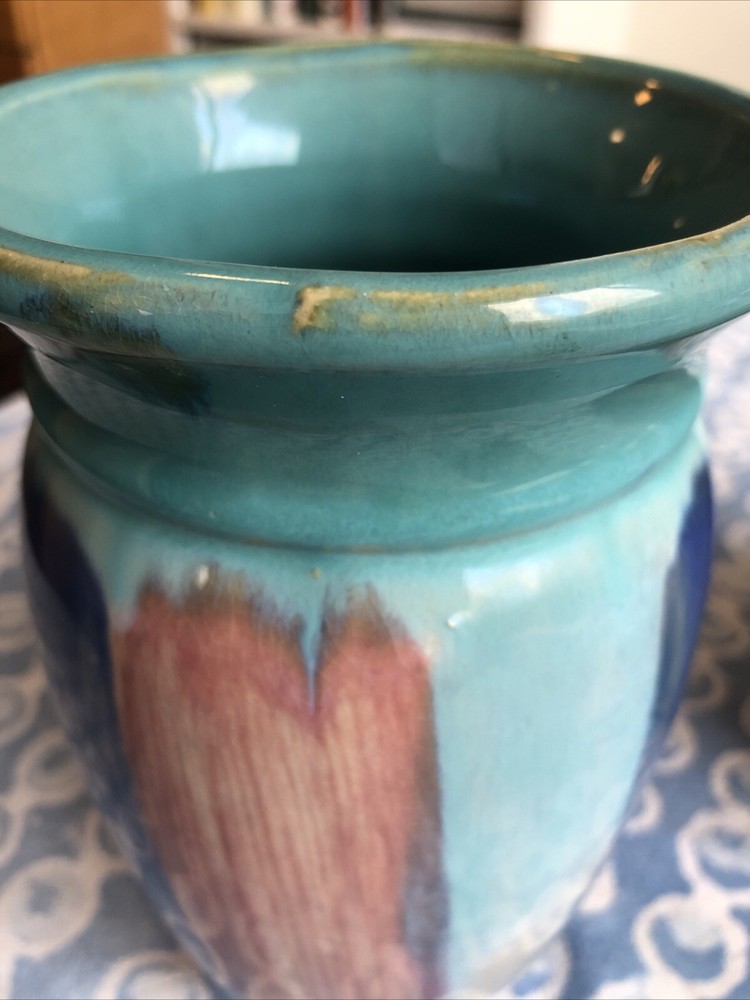 Handsome Hull Hand Painted Stoneware Vase