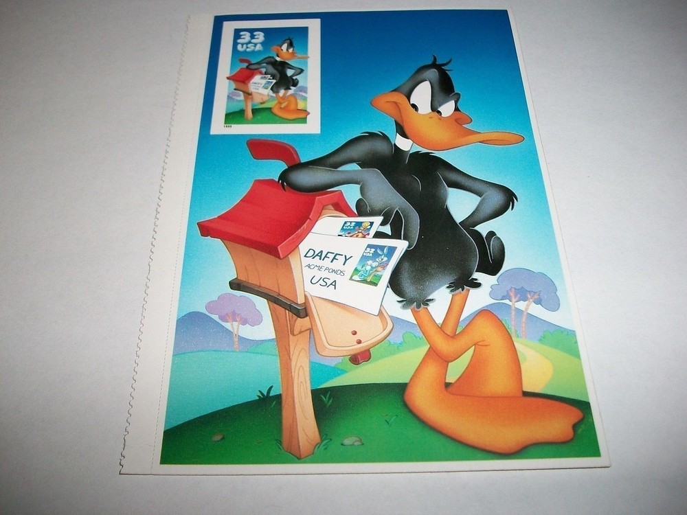 US MINT SINGLE 33 CENT SCOTT 3307 DAFFY DUCK IMPERF RIGHT SIDE PANE ISSUED 1999