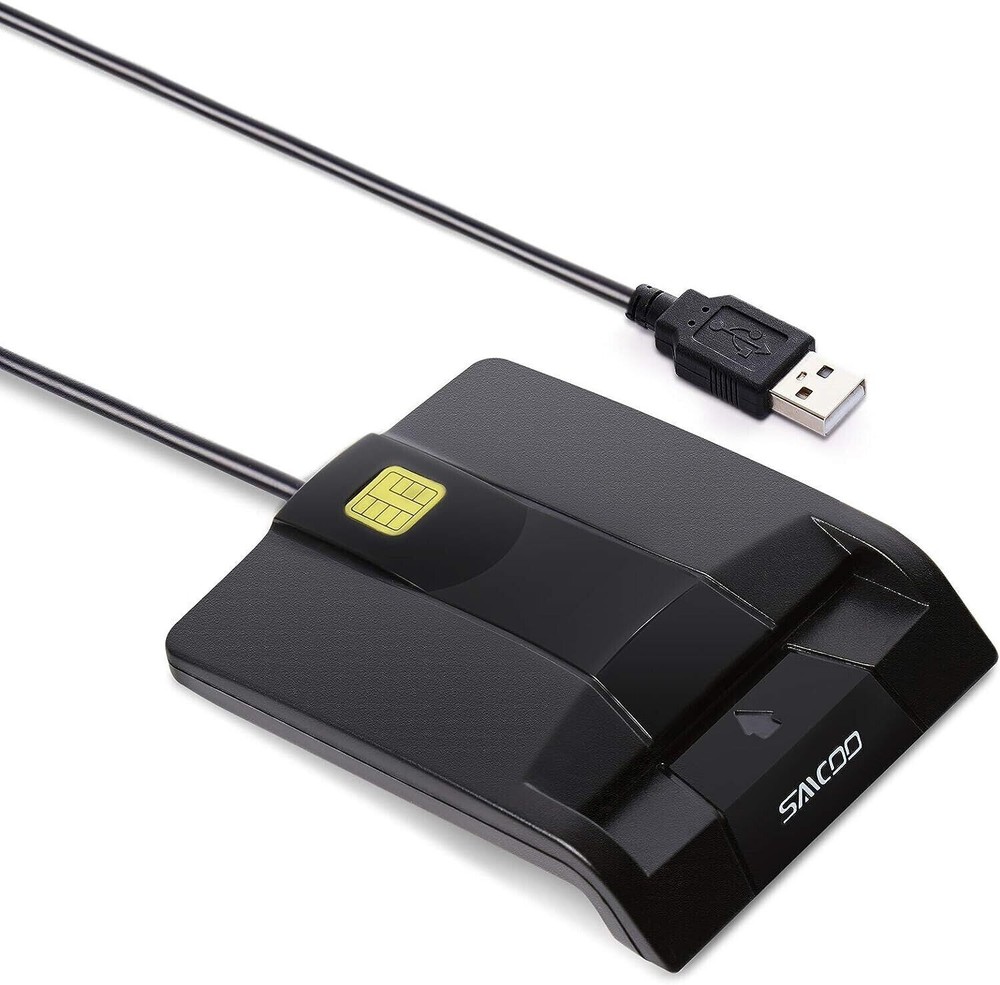 Saicoo DOD USB Common Access CAC Smart Card Reader (Horizontal Version)