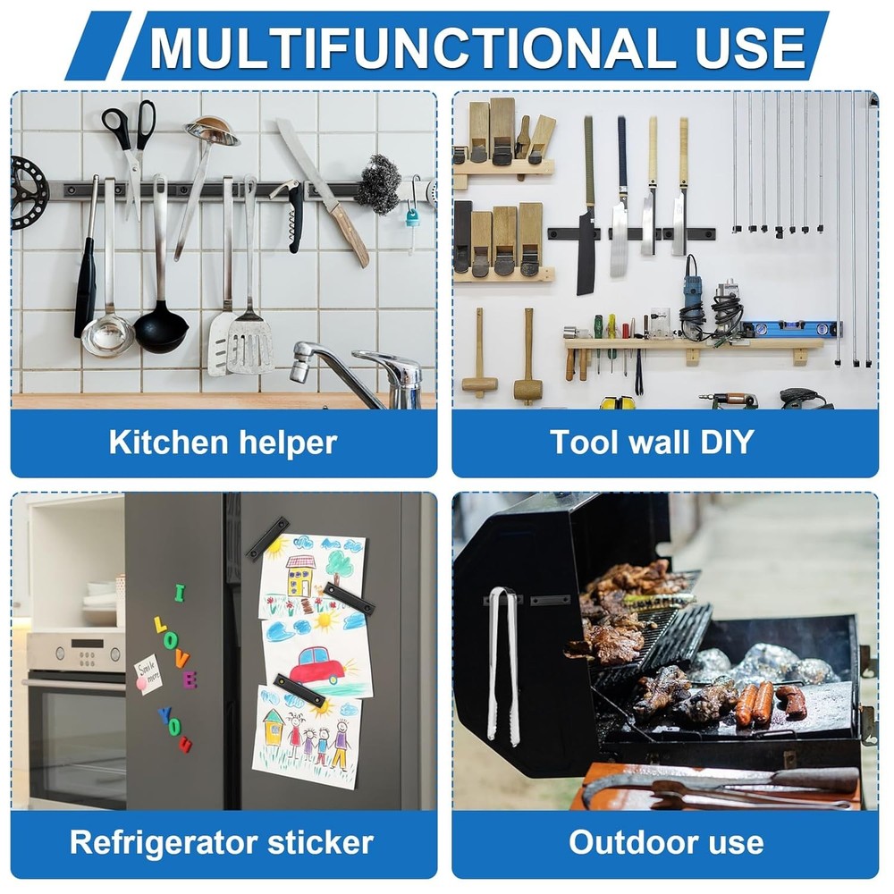 Neodymium Rectangular Black Pot Magnets, 60x13.5x5mm, 80lbs Pull Force, 6 PCK