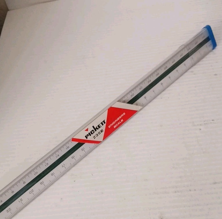Pickett Engineer Scale 234E Drafting And Drawing Ruler 3 Sided