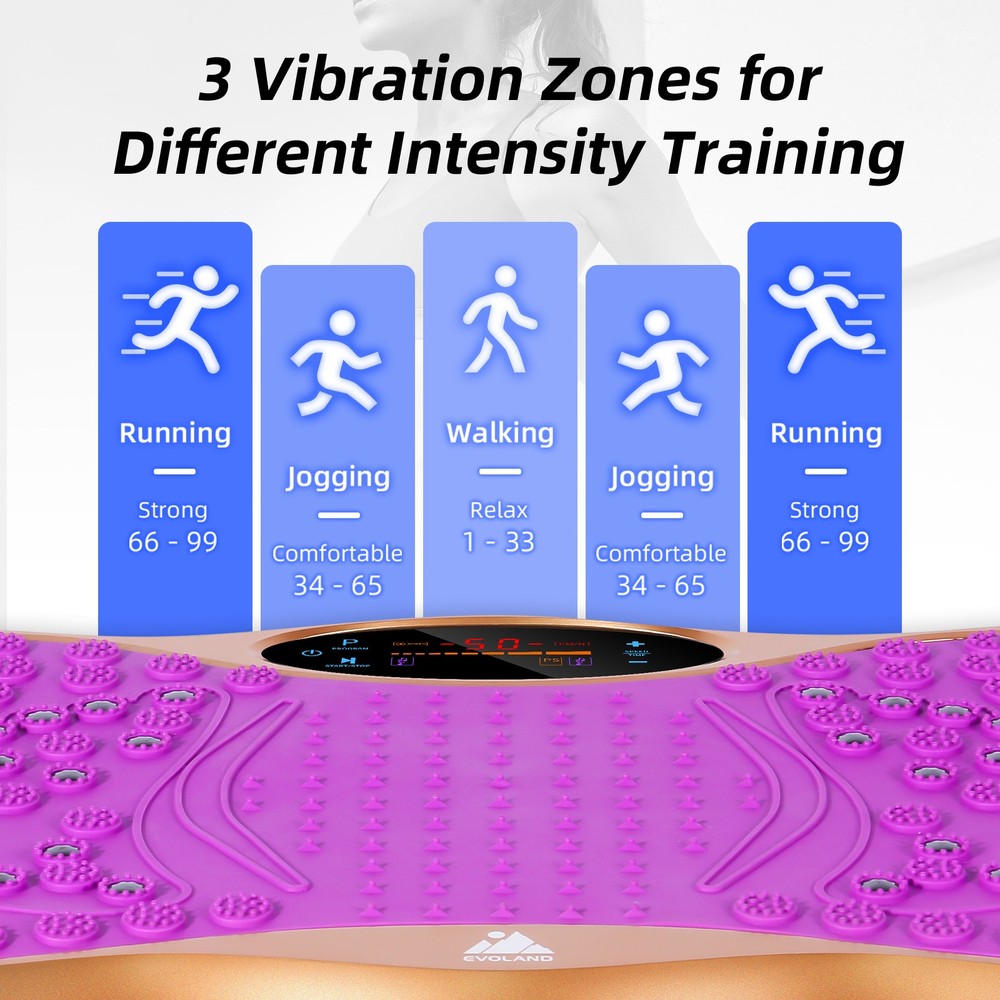 Vibration Plate W/Bands & Pull Cord, LED Touch Screen,Bluetooth for Body Workout