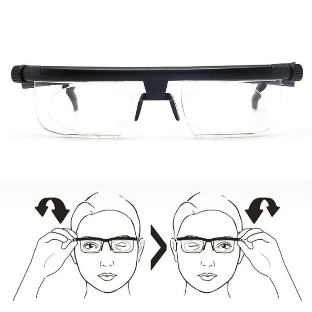 1-4pcs Dial Adjustable Glasses Variable Focus Reading Distance Vision Eyeglasses