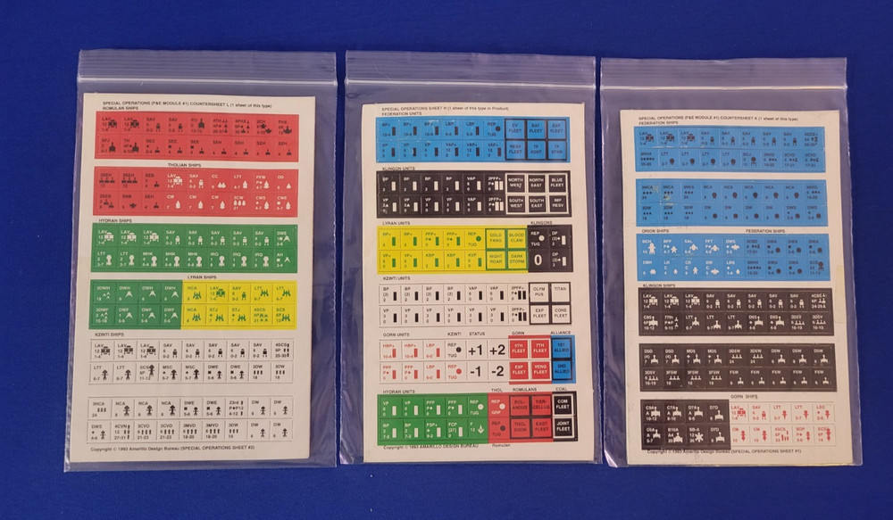 Special Operations F&E Module #1 Countersheet (H, L, & K) - Star Fleet Battles