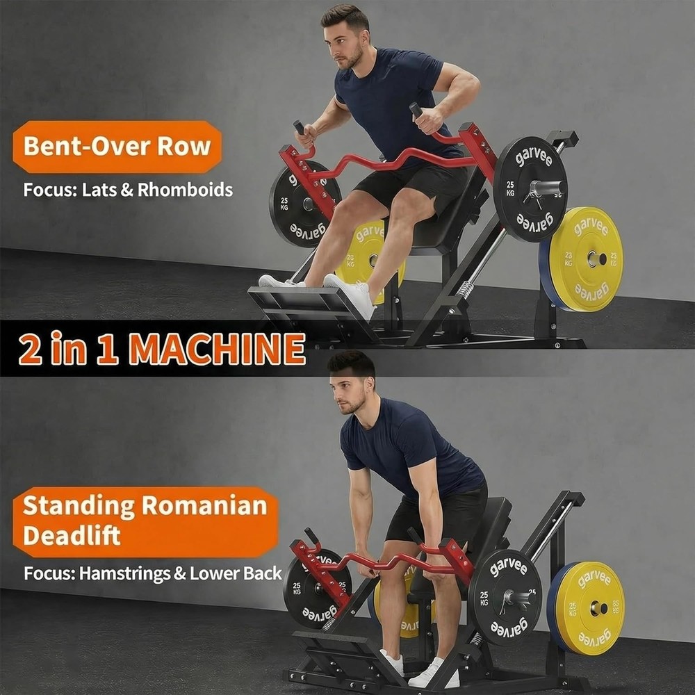 Linear Row Machine for Home Gym-Back Workout Machine with Plate-Loaded Smith Row