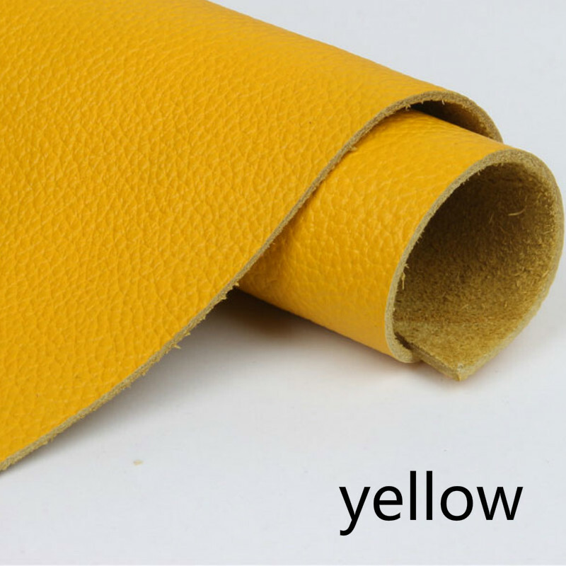 Genuine Thick Natural Cowhide Leather First Layer Lychee Grain Craft DIY