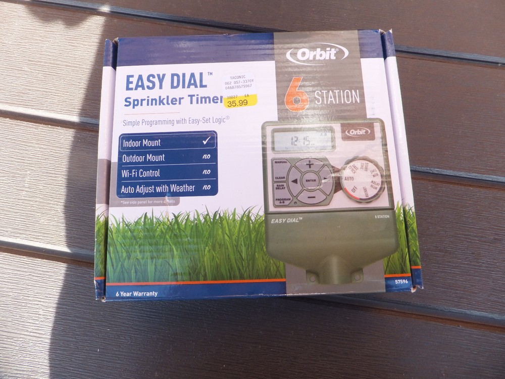 New Orbit Easy Dial Sprinkler Timer 6 Station Easy Set Logic Programming 57596