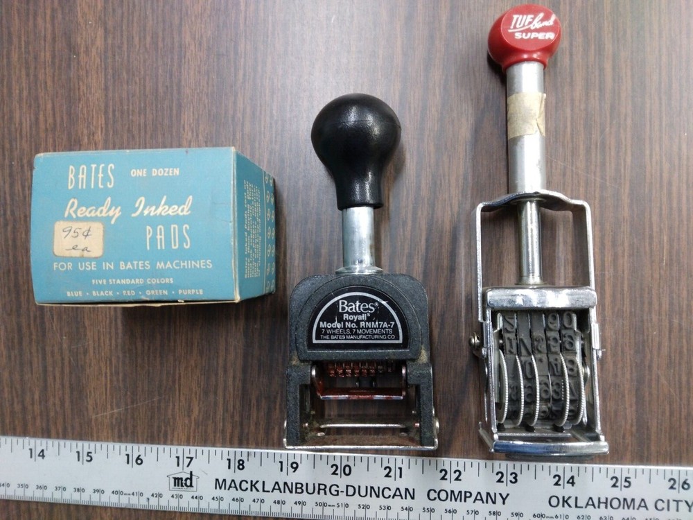 Bates Numbering Machine, Qty 4, plus Bonus unit