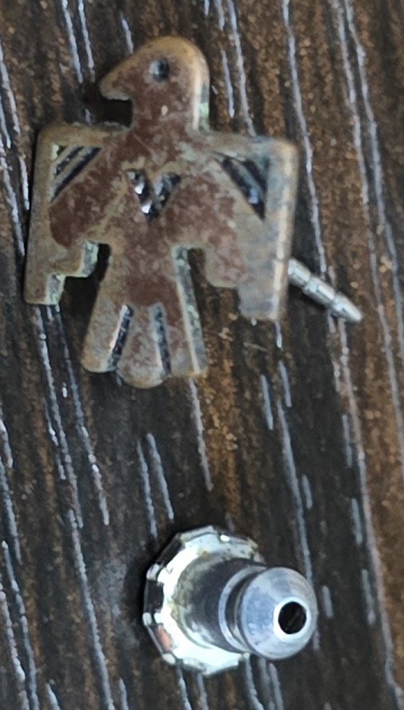 ⅜" Native American Trading Post Brooch Copper Thunderbird Earring Lone, Only One
