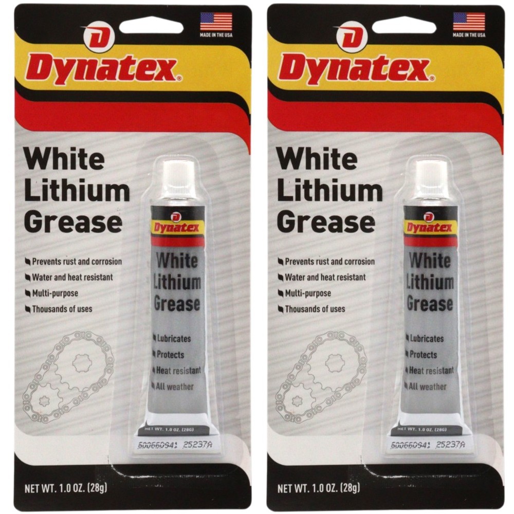 Dynatex White Lithium Grease 1 oz Tube Multi-Purpose (2-Pack)