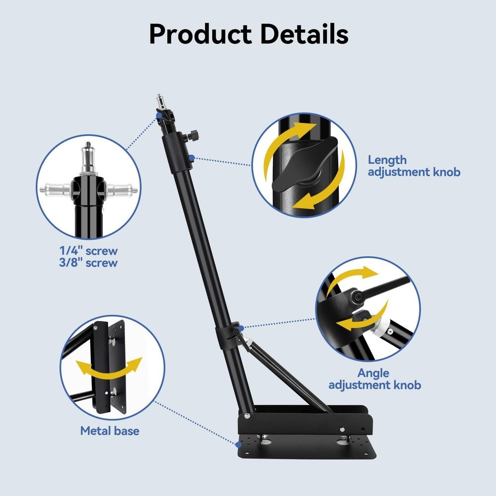 4.3ft Adjustable Wall Mount Boom Arm for Studio Lighting - Versatile & Durable=