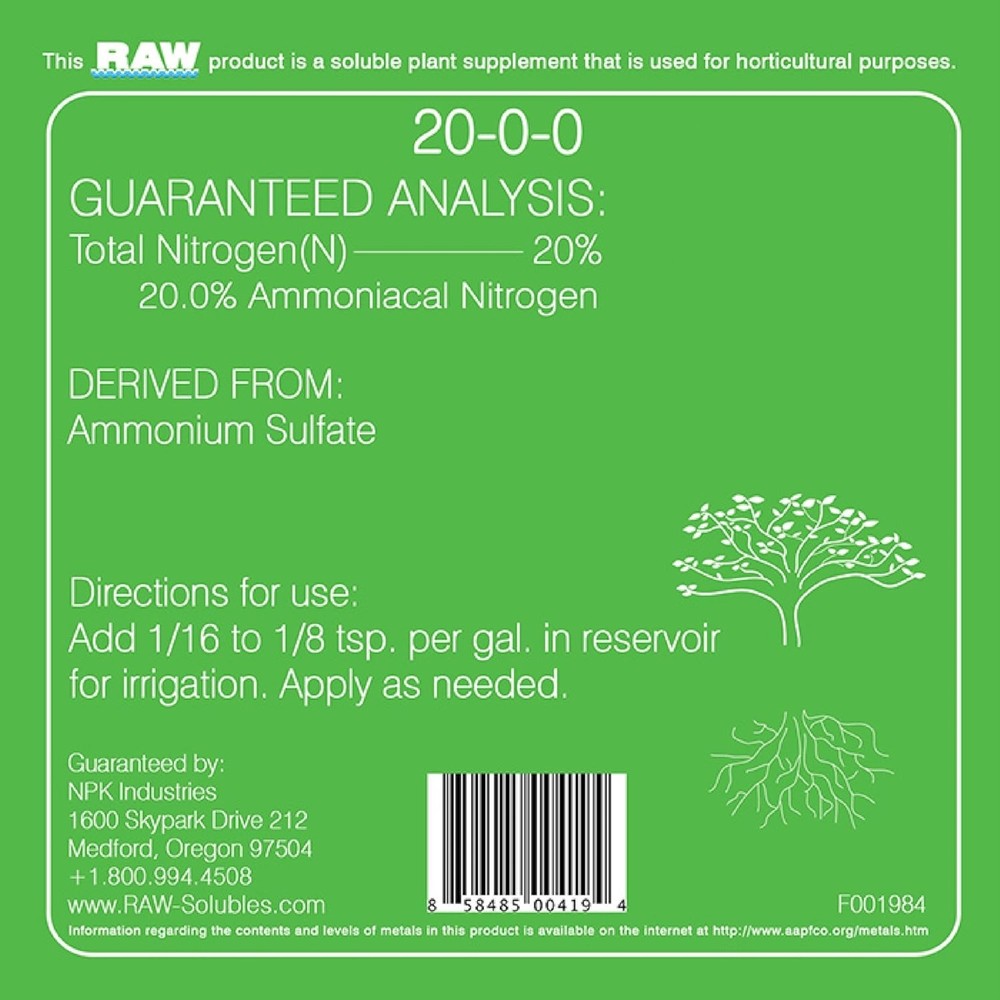 RAW Nitrogen Growth Water-Soluble Fertilizer, 8oz