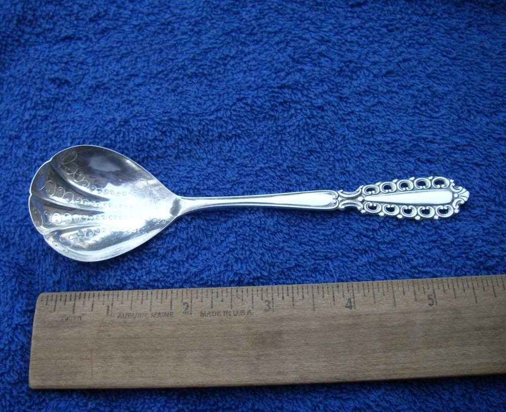 Nice SWEDISH 830 Silver Pierced Pattern SUGAR SPOON-Maker GAB-NR