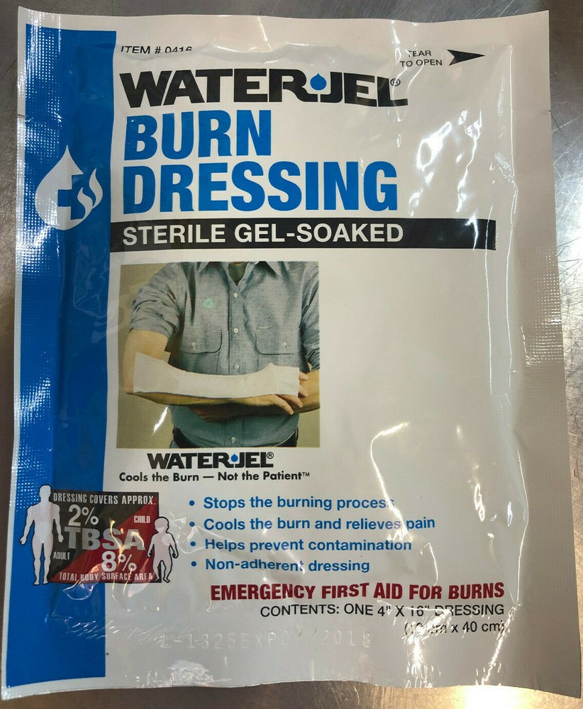 WATER JEL Burn Dressing - Single Packets - Multiple Sizes! - Open Box - Expired