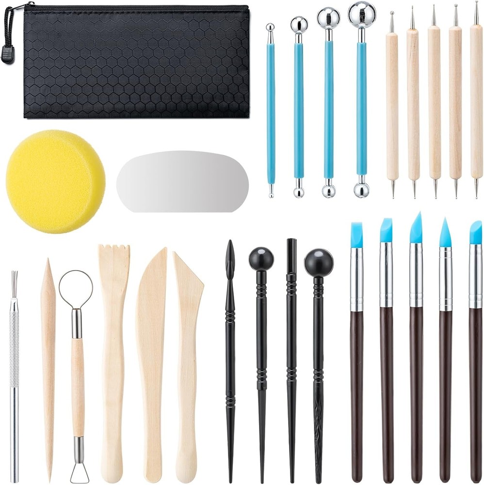 Clay Tools Kit, 27 PCS Pottery Tools,Practical Polymer Clay Sculpting Tools Kit
