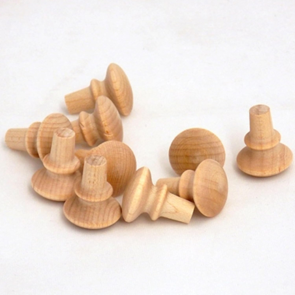 Unfinished Mini Wood Shaker Drawer Pull Knobs, Perfect for Kitchen Cabinet Knobs