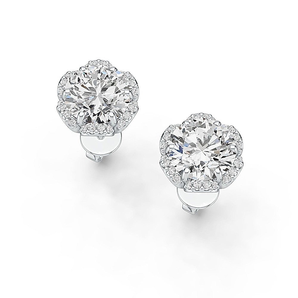 Sterling Silver Semi Mount Earrings Setting Round RD 8x8mm Stud