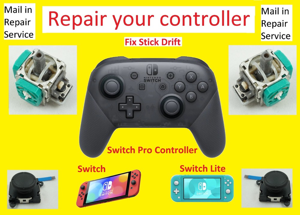 Repair Service - Fix Your Switch Pro Controller, Console, Joy-Con Joystick Drift