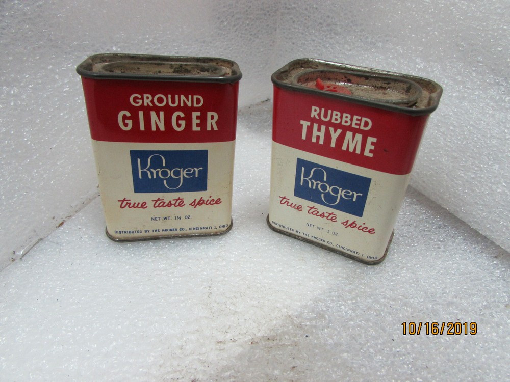 Kroger Spice Tin Ginger / Rubbed Thyme (ST6401)