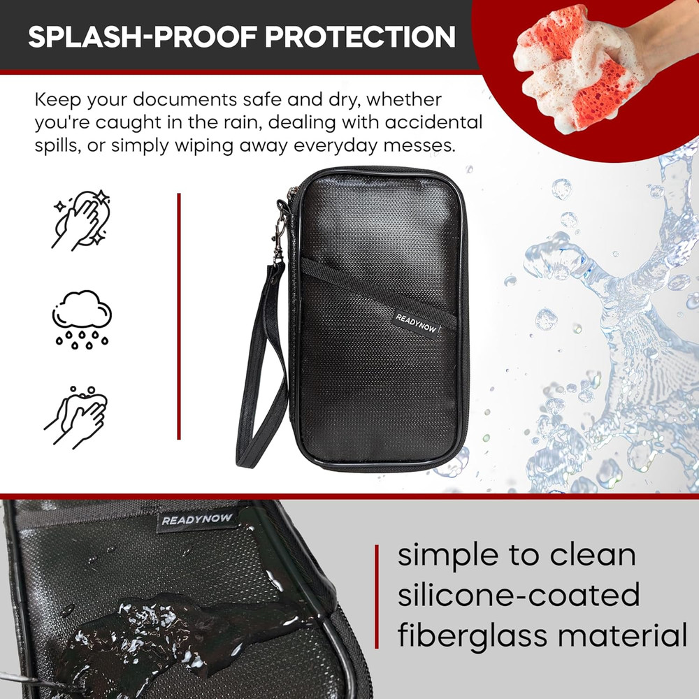 Fireproof Travel RFID Blocking Passport Holder Wallet Multi-Functional Organizer