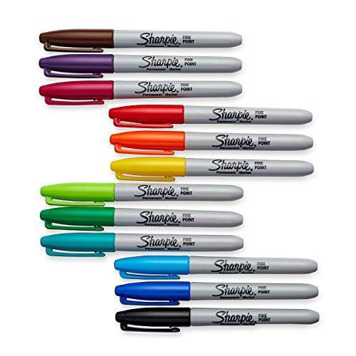 Sharpie 30075PP Permanent Markers, Fine Point, Assorted Colors, 12 Count