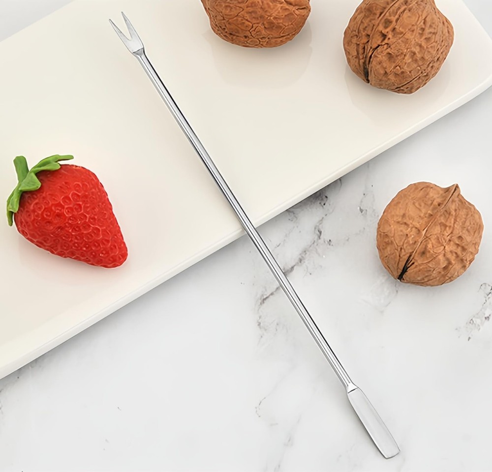 Frezonika Nut Crackers for All Nuts with 3 Picks Large, Silver-Plastic Base