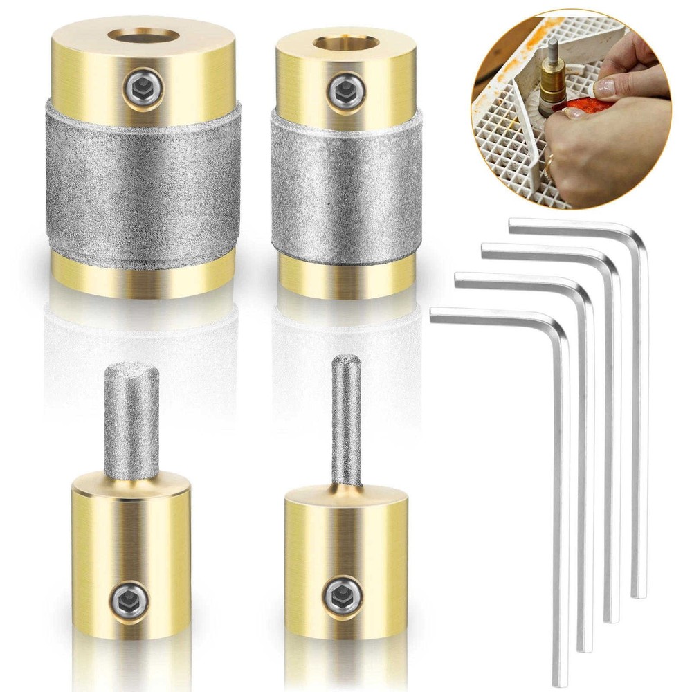 4PCS Diamond Bits for Stained Glass Grinder, Durable Replacement Grinder Heads