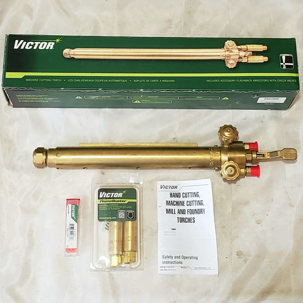 Victor MT210 Long Barrel Machine Cutting Torch & FB-1 Flash Arrestor Pipe Bevel