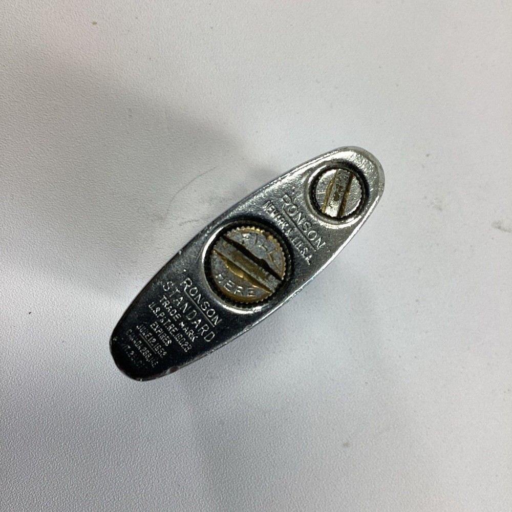 Vtg Ronson Metal Lighter In Box Case Papers Untested