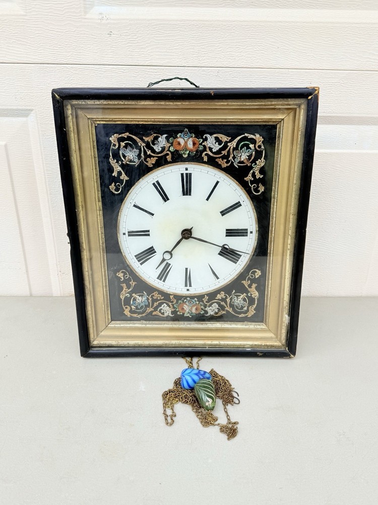 Antique Black Forest Picture Frame Wall Clock