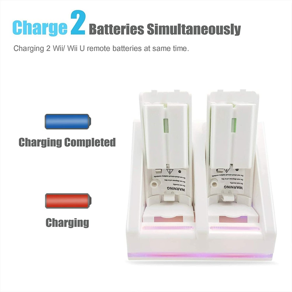 Charging Station Dock + 2pcs 2800mAh Battery Pack for Wii/Wii Remote Controller