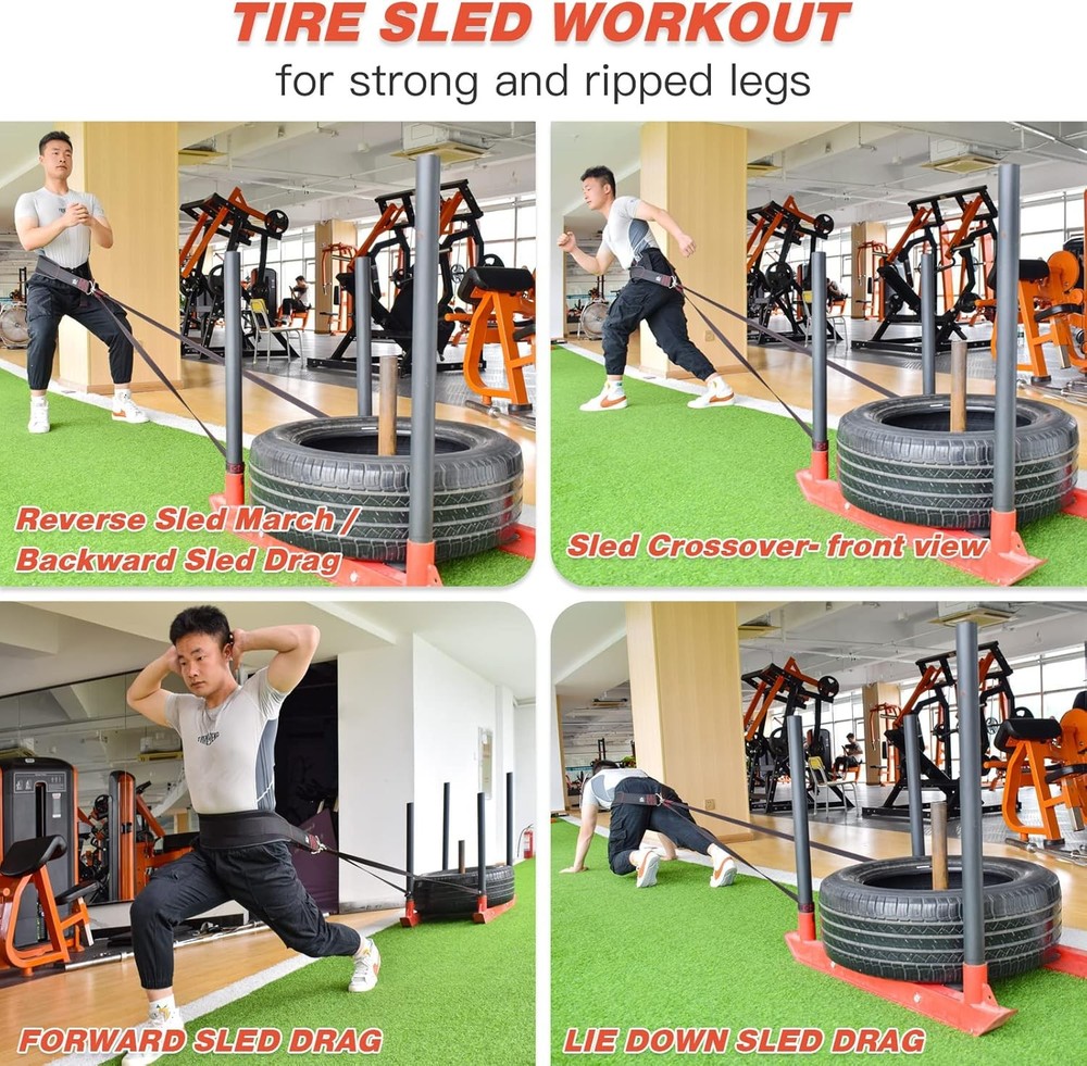 Sled Pulling Belt for Weight Training — Adjustable Neoprene, Durable Belt with