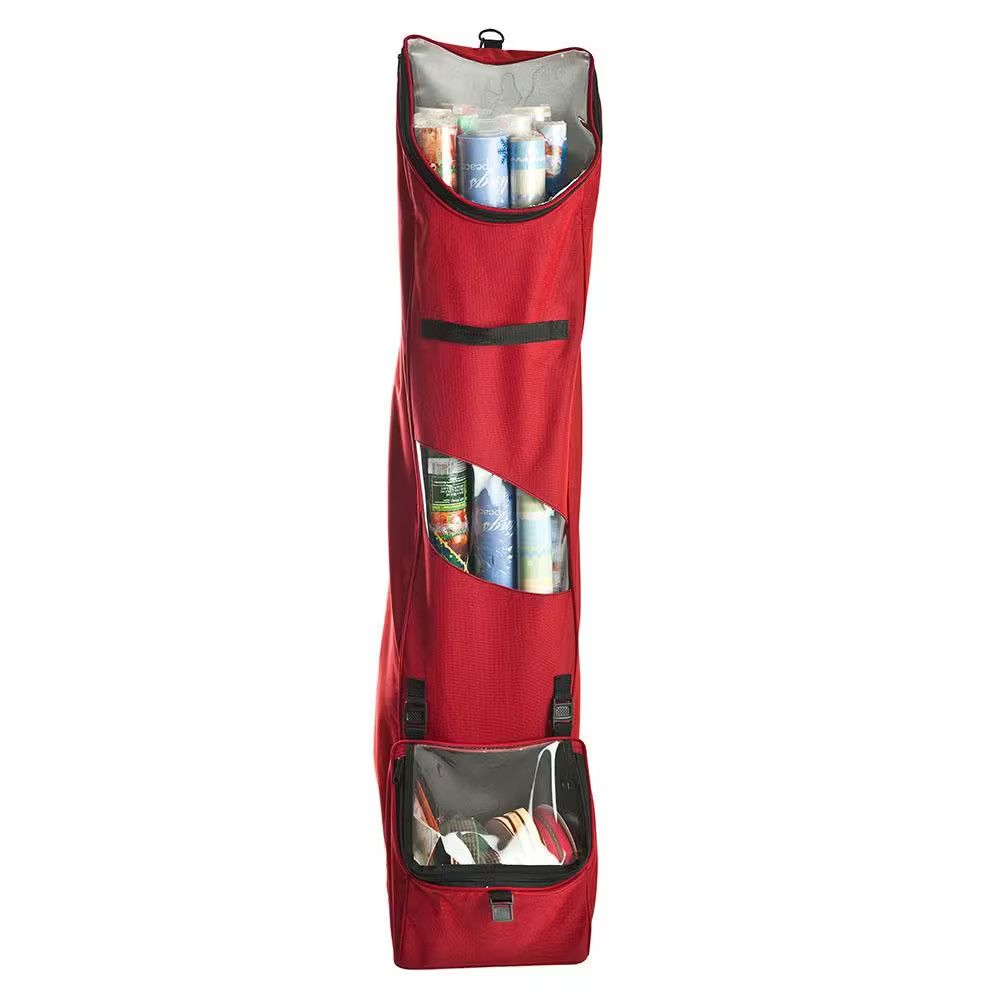 Hanging Wrapping Paper Storage Container with Extra Gift Wrap Accessory Storage