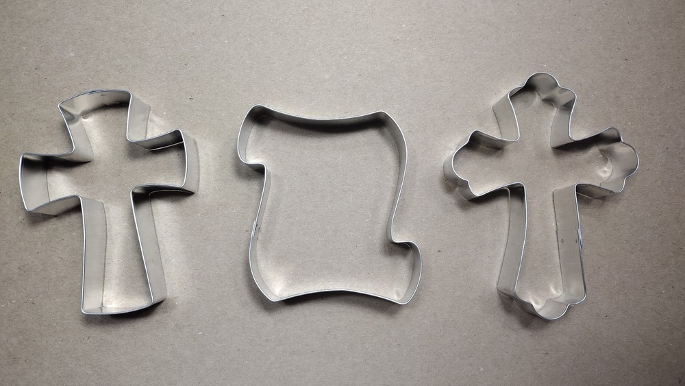 Church Cross Scroll Cross Cookie Cutter 3 pc Set