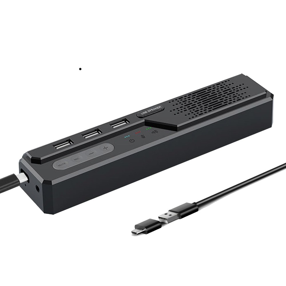 3 in 1 USB Computer Speaker with Microphone, PC Laptop Desktop Conference Spe...