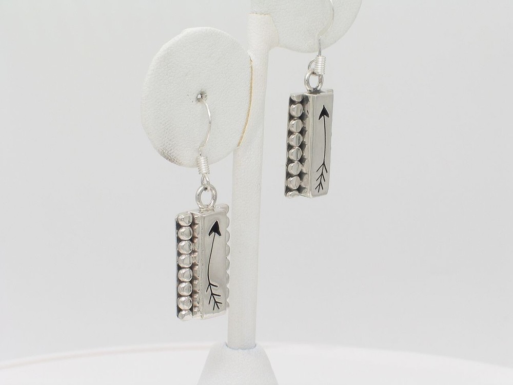 Native American Navajo Handmade Sterling Silver Dangle Earrings