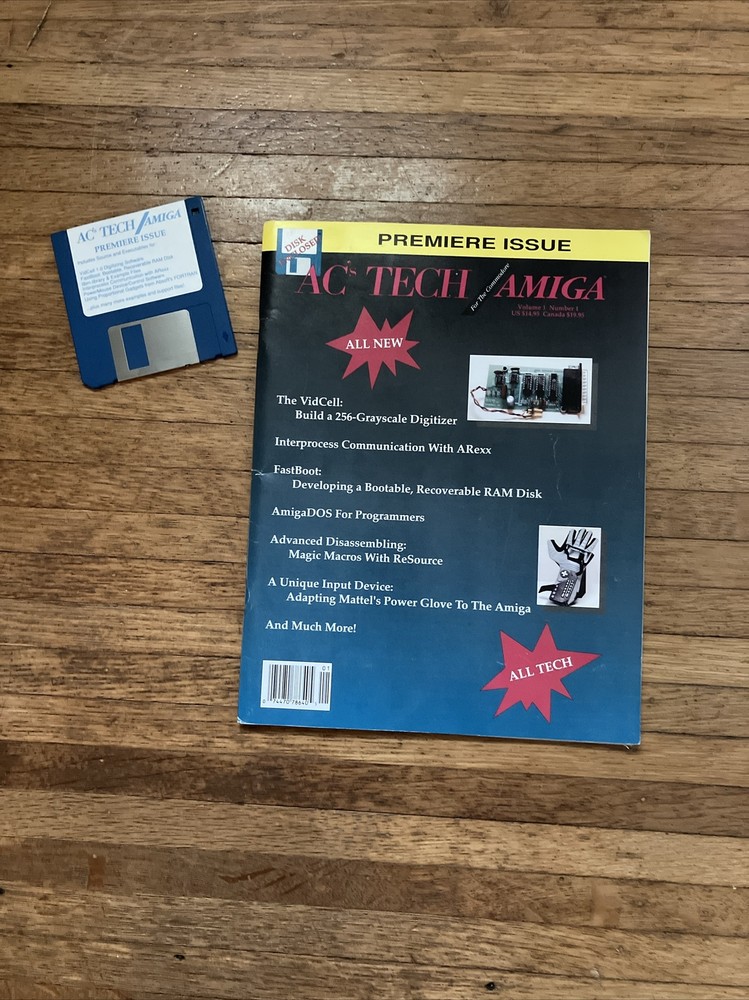 AC's TECH Commodore Amiga Magazine Premiere Issue Volume 1 Number 1 with Disk