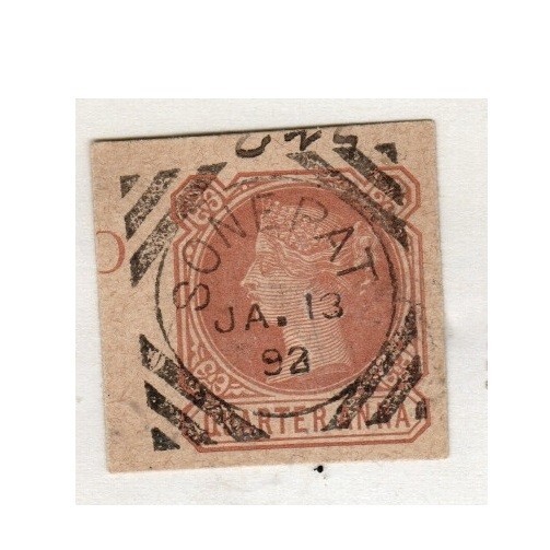 INDIA (1892) OCCUPIED POSTCARD STAMP