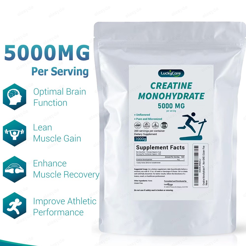 Pure Creatine Monohydrate 2.2lbs Powder Micronized 200 Servings 5g Per Serving