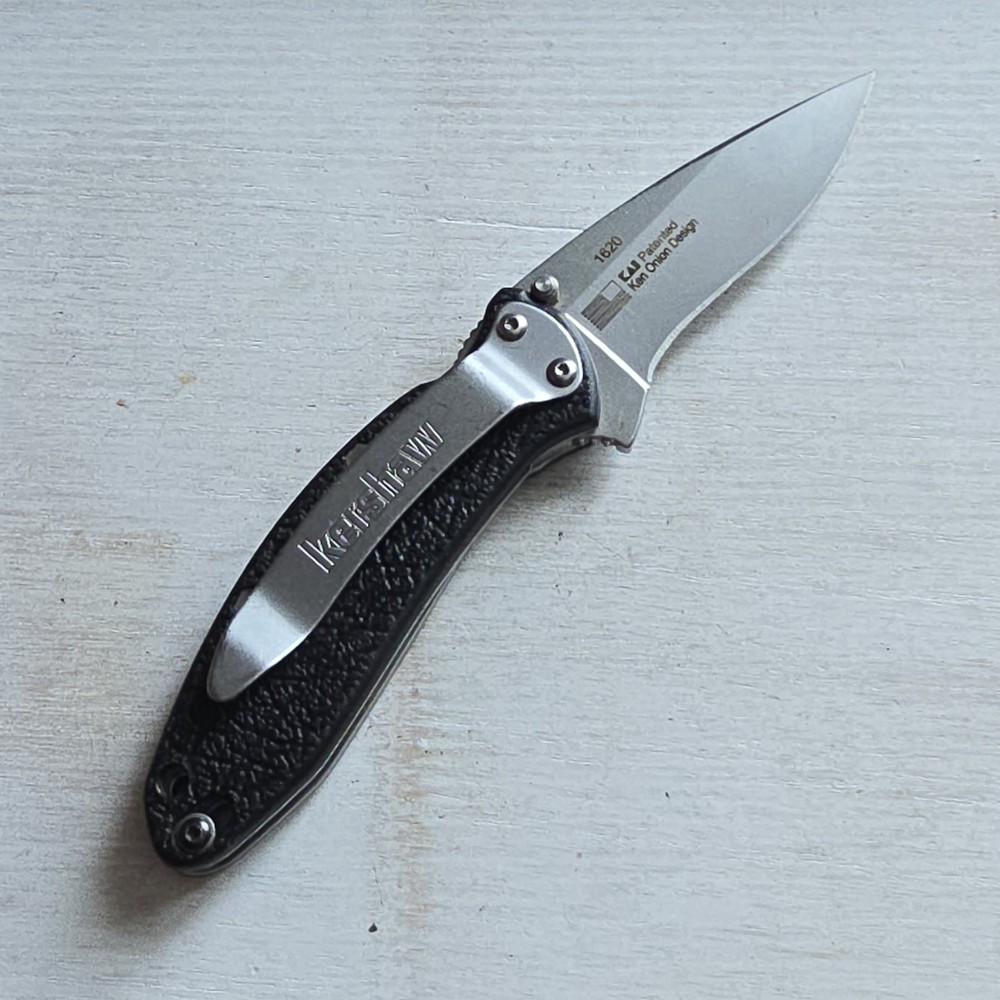 KERSHAW SCALLION ASSISTED OPEN KNIFE KEN ONION PLAIN EDGE BLADE