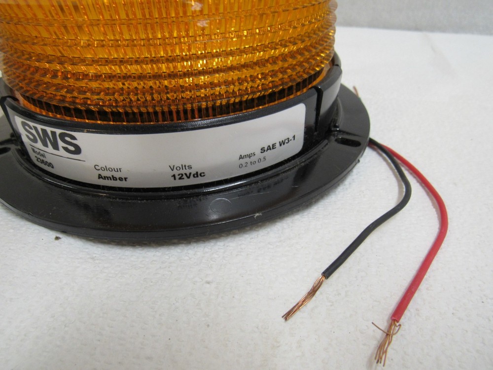 SWS Model 23600 Amber Beacon Light 12VDC Warning Light