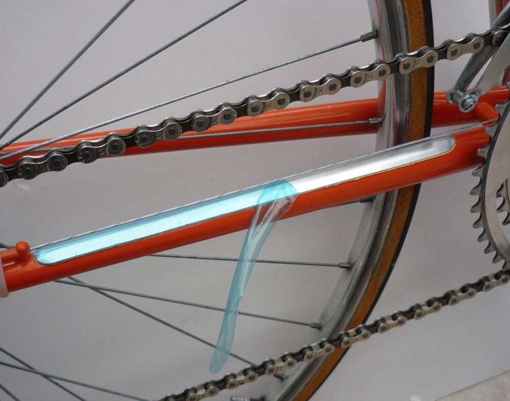 Velobitz Vintage, Retro, Plain Aluminium Chainstay Protector, Self Adhesive