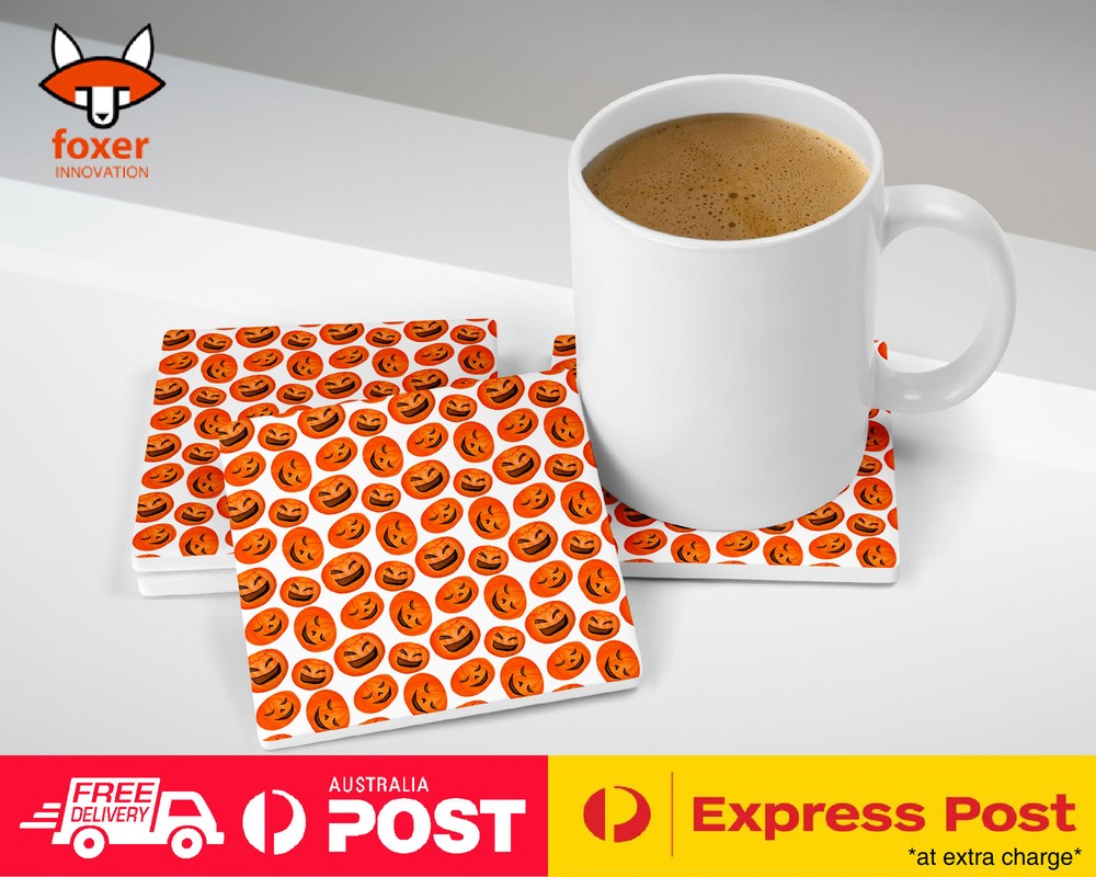 COASTER COFFEE DRINKING MAT|PUMPKIN HALLOWEEN PATTERN #2