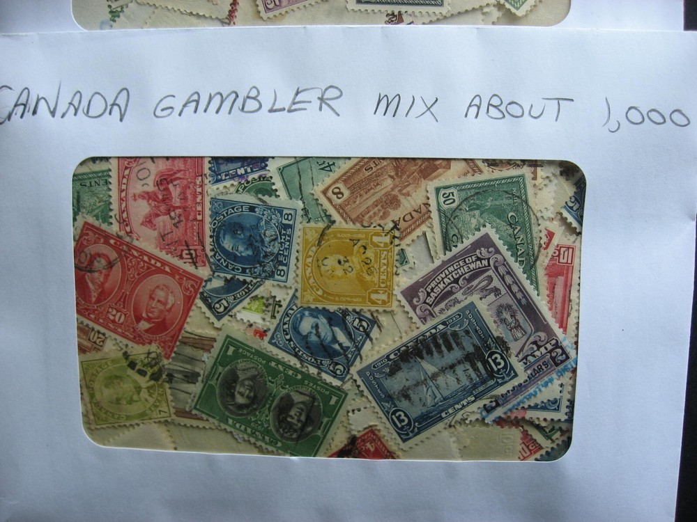 Canada gambler mixture 2000 mostly pre 1950 U heavy duplication, mixed condition