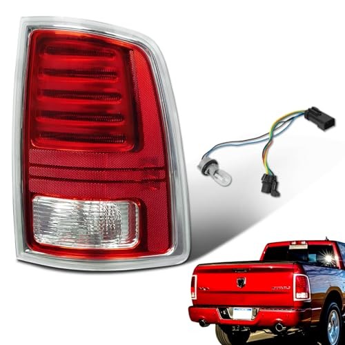 LED Tail Lights Compatible with 2013-2018 Dodge Chrome Red Right Passenger Side