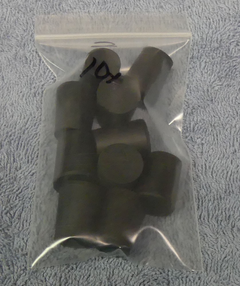 10 Rubber Stoppers - Laboratory Stoppers - Size #1 -- Solid Rubber "Corks"