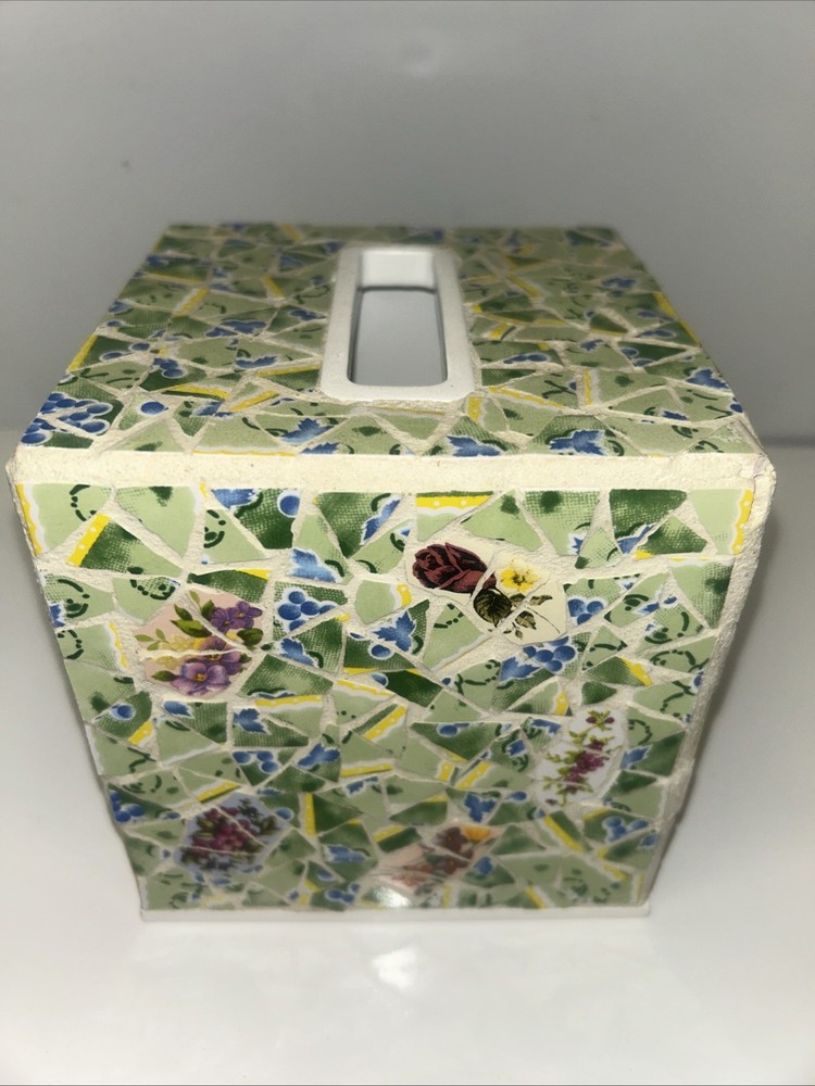 Unique Multicolor Mosaic Tile Tissue Box Cover