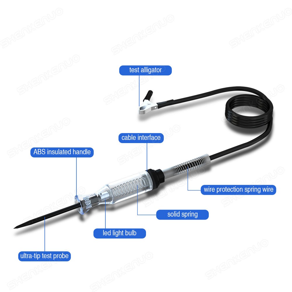 Car Voltage Circuit Tester For 6V/12V DC System Probe Continuity Test Light