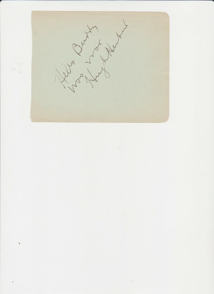 ACTOR HUGH HERBERT AUTOGRAPH ON ALBUM PAGE