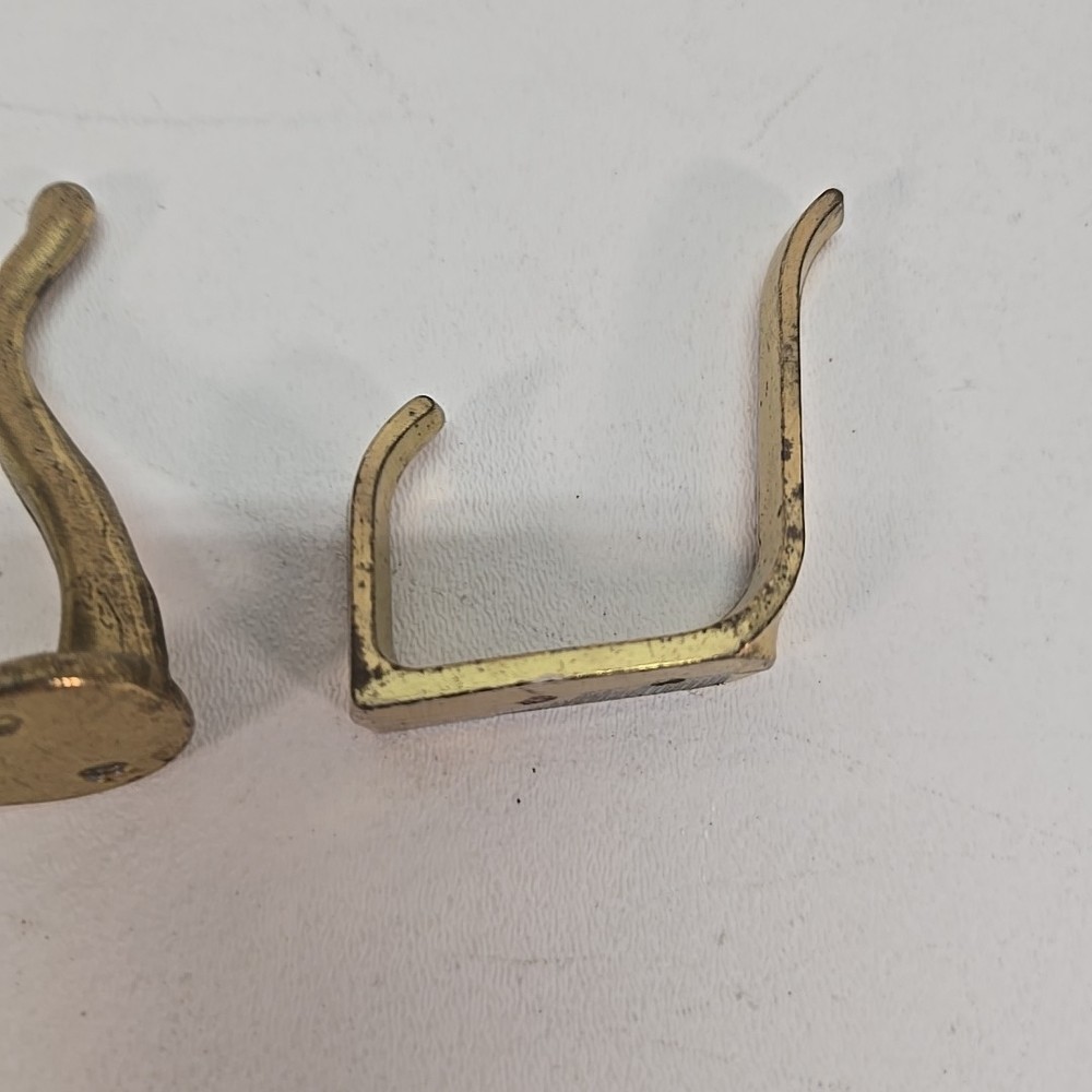 3 BRASS COLORED COAT HOOK